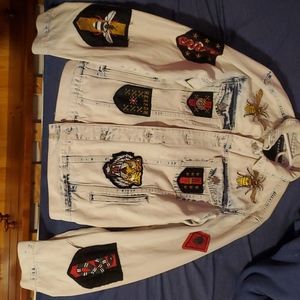 Reason Premium Denim Embroidered Tiger Jacket